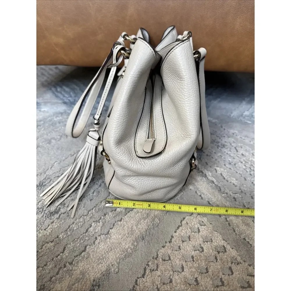 MICHAEL Michael Kors Carrie Large Pebbled Leather Shoulder Bag, Light Sand